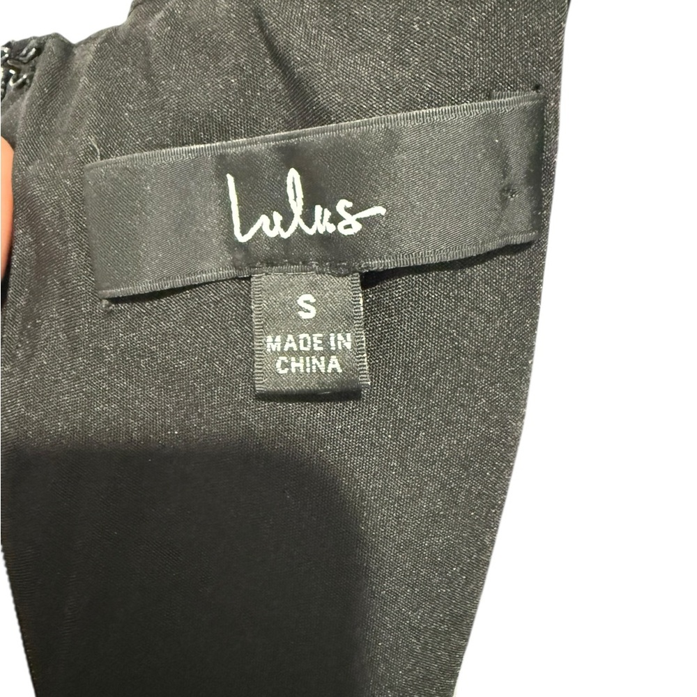 Lulus Cute Pursuit black floral satin cowl neck‎ tulip midi dress size small - Picture 7 of 9